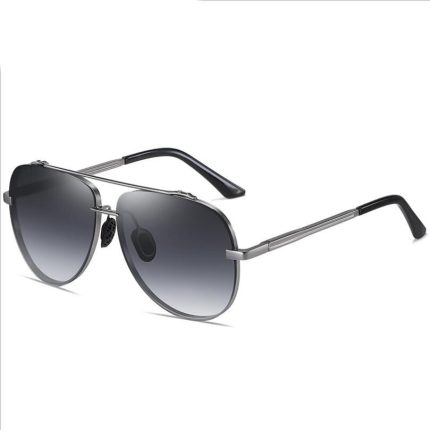 Men's Pilot TAC Polarized Metal Sunglasses, Large Frame Gradient Lens Glasses