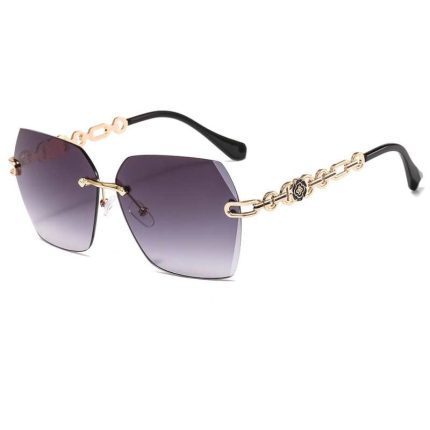 New Oversize Shades Oculos Luxury Designer Sunglasses Women Rimless Fashion Polygon Gafas Vintage